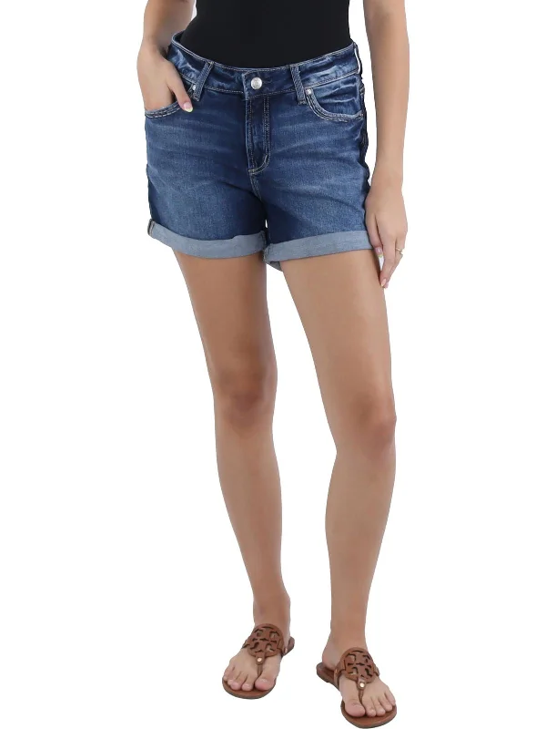 Feminine and fashionable clothing for every wardrobe Elyse Womens Mid-Rise Curvy Denim Shorts Feminine and fashionable clothing for every wardrobe Elyse Womens Mid-Rise Curvy Denim Shorts