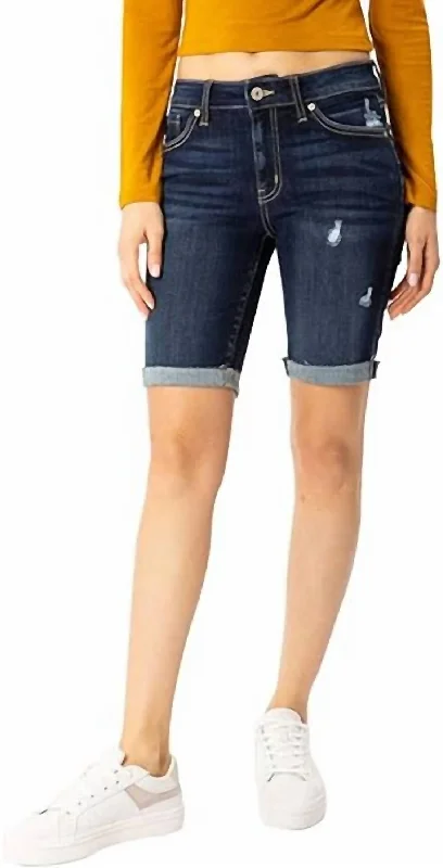 Refresh your wardrobe with stylish women’s outfits Evie Mid Rise Bermuda Shorts In Dark Wash Refresh your wardrobe with stylish women’s outfits Evie Mid Rise Bermuda Shorts In Dark Wash