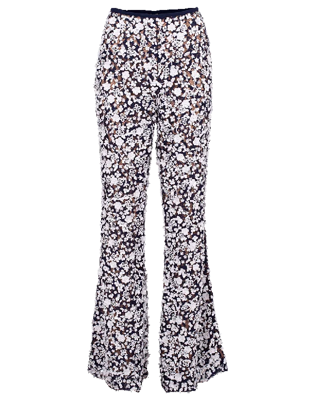 Sustainable fashion for stylish women   Floral Embroidered Flare Pant