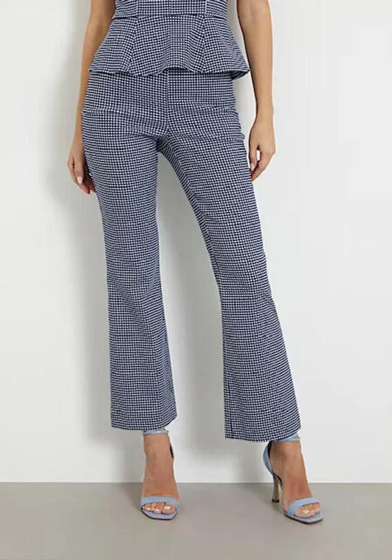 Feminine silhouettes for the modern woman Guess Gingham Check Print Trouser, Blue Multi Feminine silhouettes for the modern woman Guess Gingham Check Print Trouser, Blue Multi
