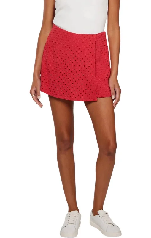 Cozy women’s clothing for the colder months   Kennedy Skort In Cherry