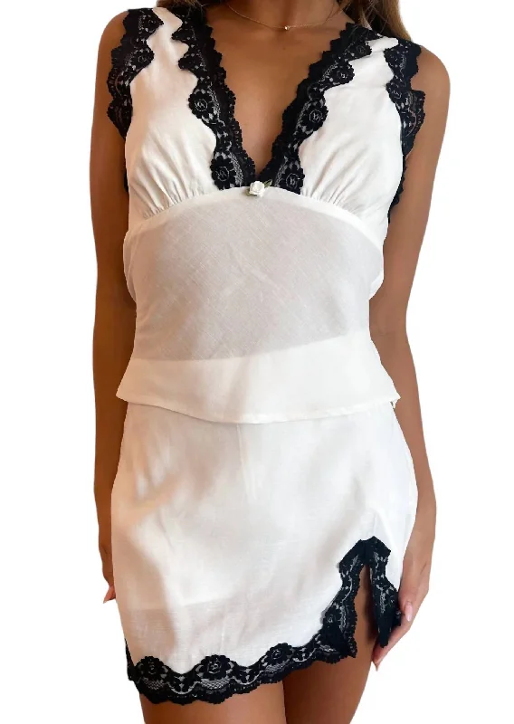 Timeless clothing pieces every woman should own   Lace Trim Moon Skort In White