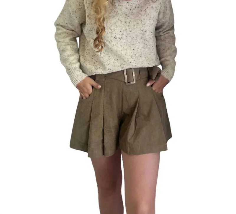 Feminine fashion to express your unique style Last Fling Bottoms Mini Skort In Brown Feminine fashion to express your unique style Last Fling Bottoms Mini Skort In Brown