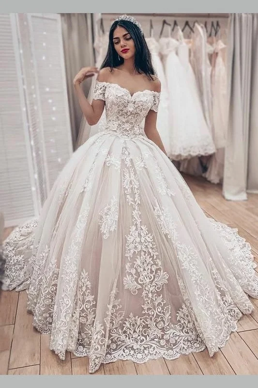 Women’s clothing that fits your personality and style Lavish Lace Wedding Ball Gown Dress with Off-the-shoulder Sleeves Women’s clothing that fits your personality and style Lavish Lace Wedding Ball Gown Dress with Off-the-shoulder Sleeves