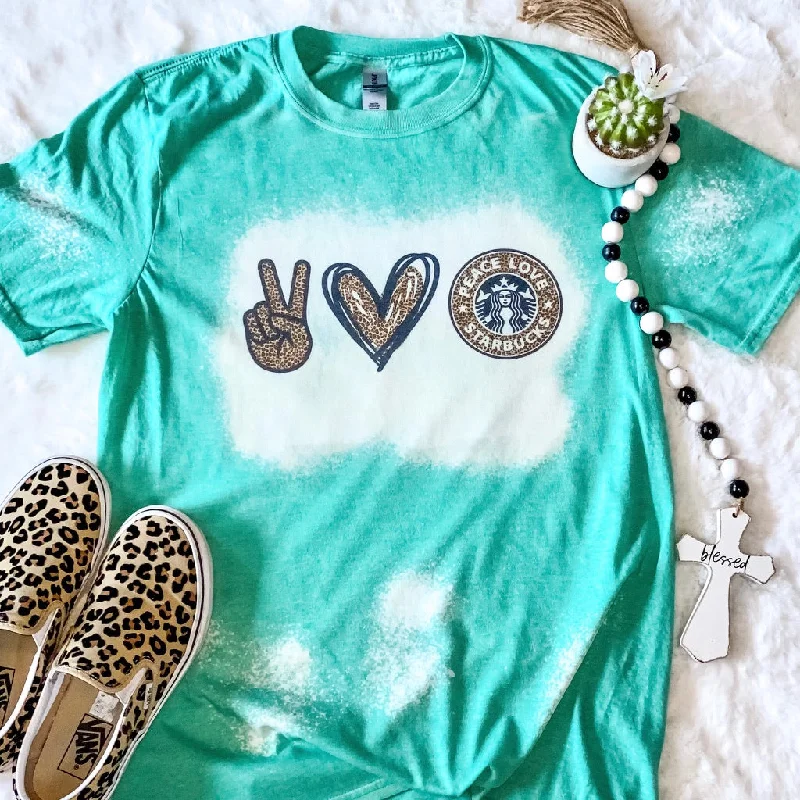 Soft, breathable fabrics for fashionable women   Love Starbucks Bleached Tee