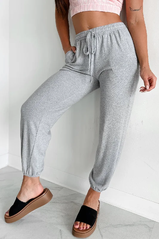Curated collections for modern, fashionable women Maximum Relaxation Brushed Knit Zenana Joggers (Heather Grey) Curated collections for modern, fashionable women Maximum Relaxation Brushed Knit Zenana Joggers (Heather Grey)
