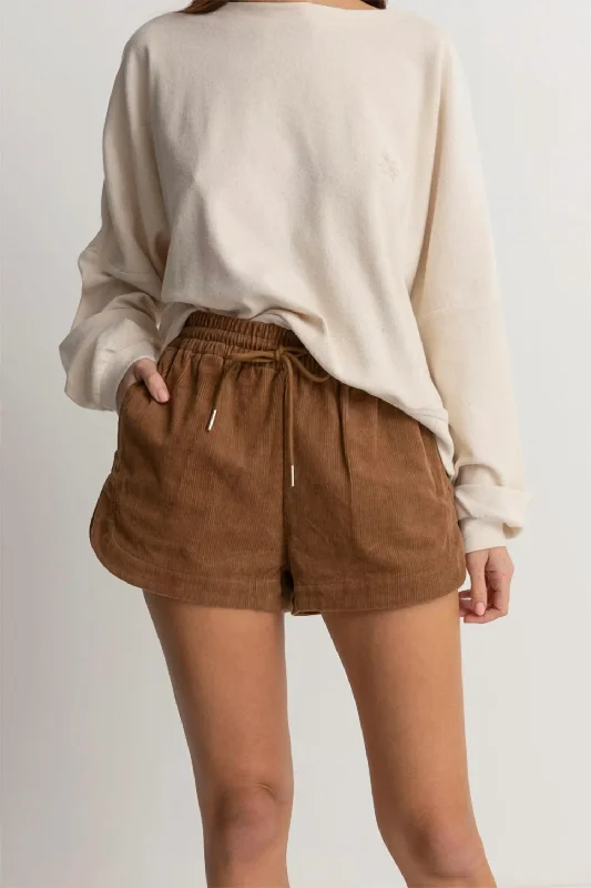 Premium quality women’s clothing at affordable prices   Mazzy Corduroy Short In Camel