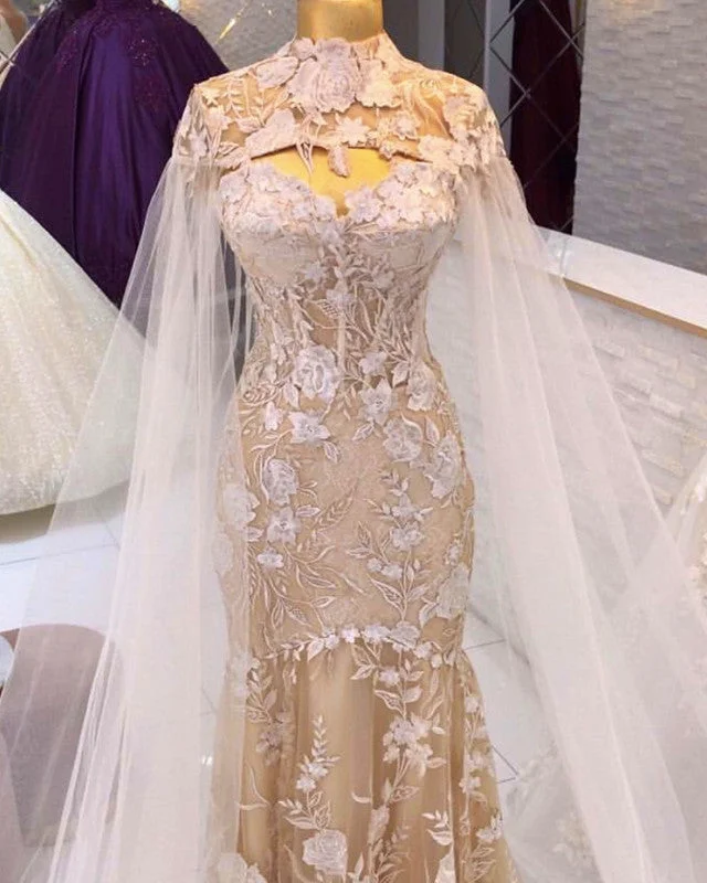 Get noticed with eye-catching women’s fashion Lace Mermaid Sweetheart Wedding Dress With Cape Get noticed with eye-catching women’s fashion Lace Mermaid Sweetheart Wedding Dress With Cape