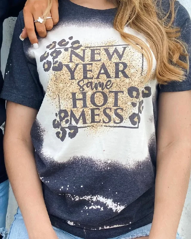 Cozy women’s clothing for the colder months   New Year Same Hot Mess Tee