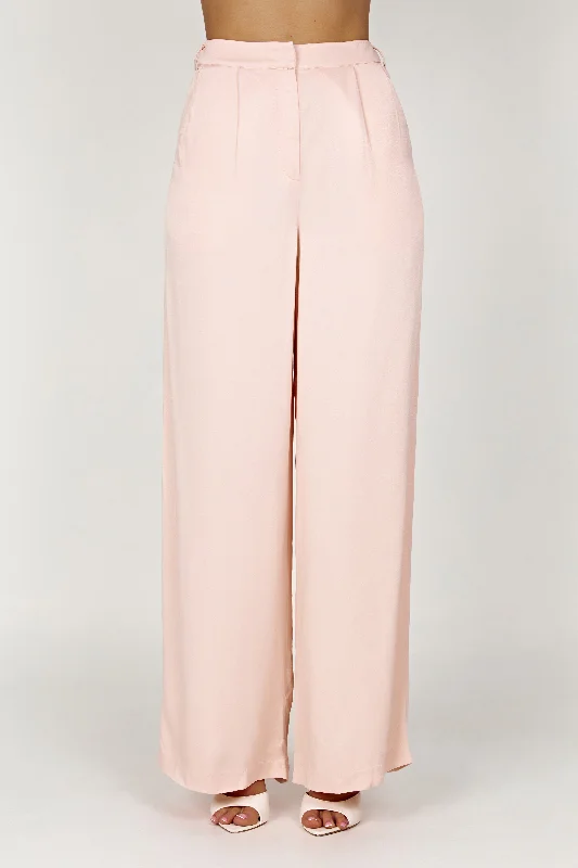 The ultimate guide to stylish women’s fashion   Nour Satin Wide Leg Pant - Apricot