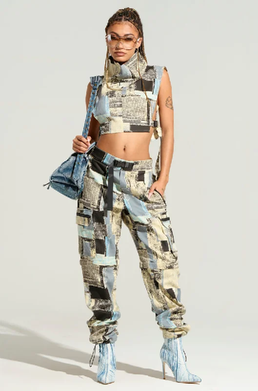 Women’s clothing to inspire confidence and beauty OUT OF MY HEAD PATCHWORK JOGGER PANT Women’s clothing to inspire confidence and beauty OUT OF MY HEAD PATCHWORK JOGGER PANT