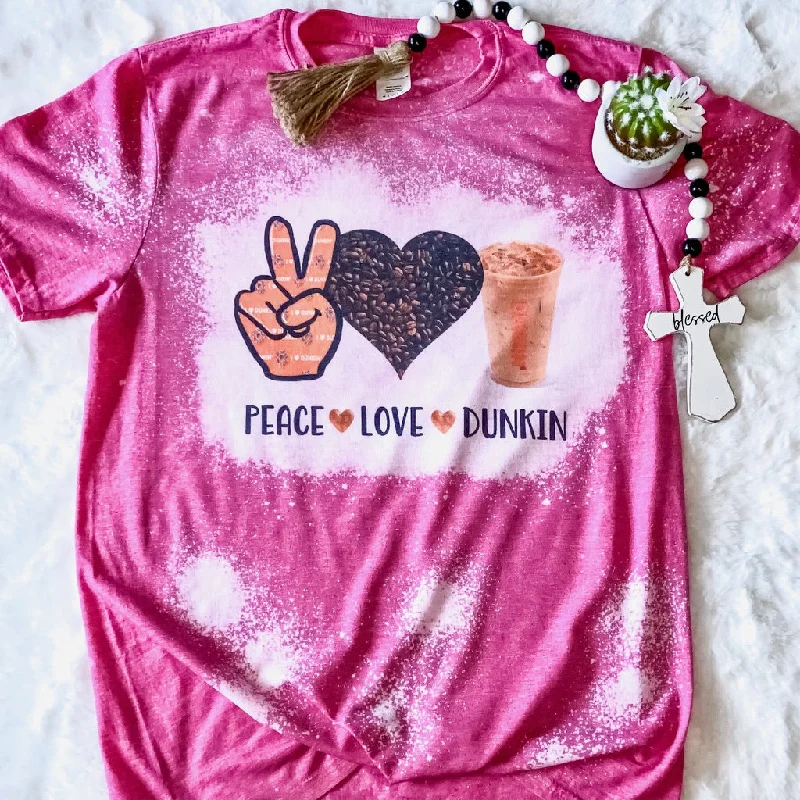 Fashionable clothing to fit every body type   Peace Love Dunkin' Bleached Tee