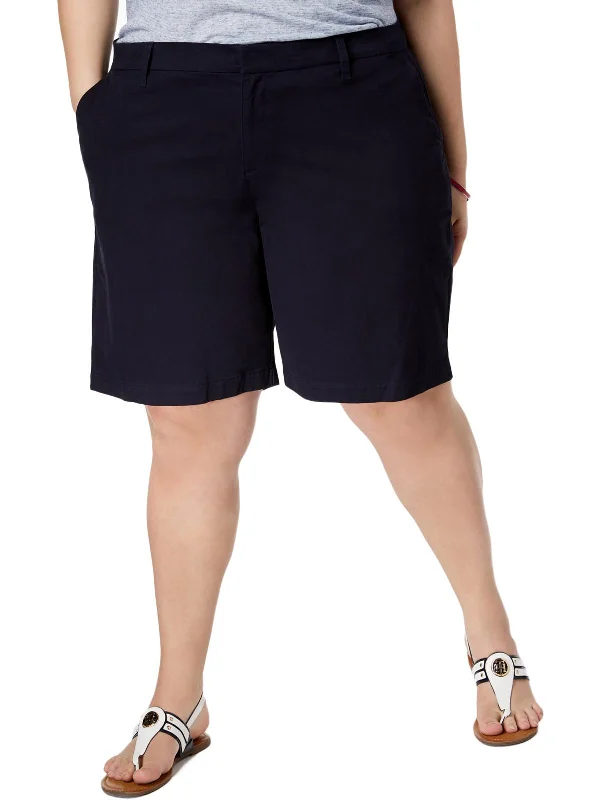 Fashion pieces that complement every woman’s style   Plus Hollywood Womens Mid-Rise Business Khaki, Chino Shorts