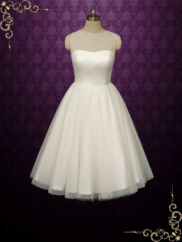 Stylish and comfortable outfits for women Polka Dot Short Retro Tea Length Wedding Dress ELYNA Stylish and comfortable outfits for women Polka Dot Short Retro Tea Length Wedding Dress ELYNA