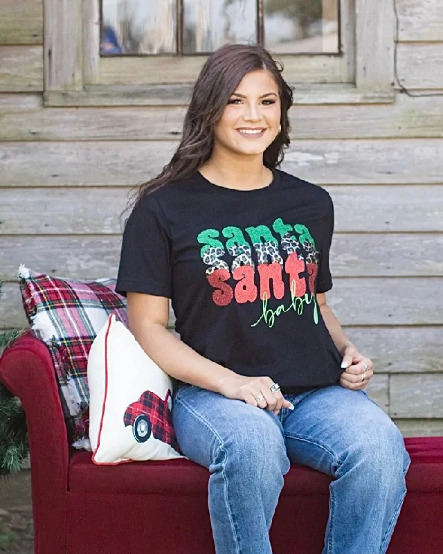 Casual yet chic women’s outfits for work or play   Santa Baby Tee