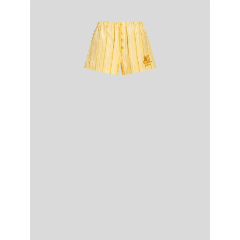 Chic, modern looks for the stylish woman   Striped Shorts With Embroidered Pegaso