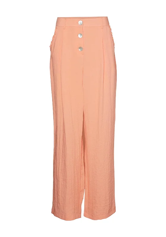 Versatile fashion options for every occasion Vero Moda Himana High Rise Frill Pocket Trousers, Peach Pink Versatile fashion options for every occasion Vero Moda Himana High Rise Frill Pocket Trousers, Peach Pink