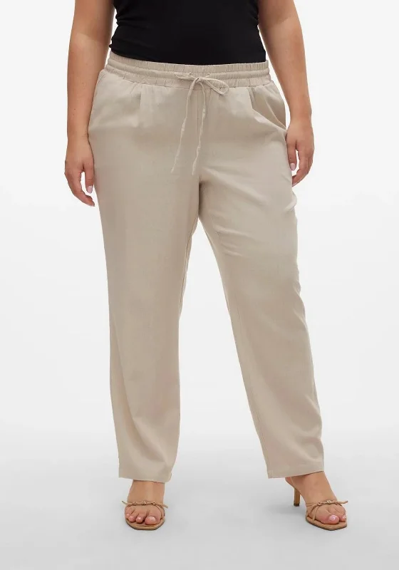 Bold, confident, and stylish women’s clothing Vero Moda Milo Curve Linen Trousers, Silver Lining Bold, confident, and stylish women’s clothing Vero Moda Milo Curve Linen Trousers, Silver Lining