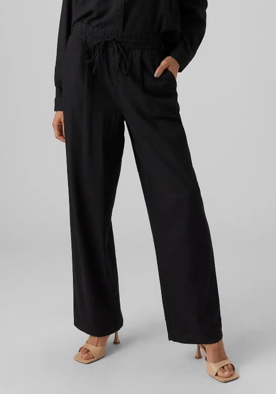 Look and feel your best in our women’s wear   Vero Moda Jesmilo Wide Leg Linen Trousers, Black