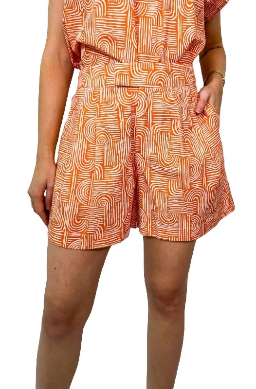 High-quality women’s wear for everyday elegance   Willa Short In Burnt Orange Swirl