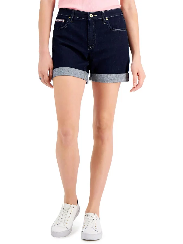 Elevate your look with premium women’s wear   Womens High Rise Dark Wash Denim Shorts