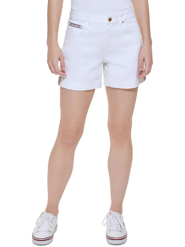 Fashionable clothing that fits every occasion   Womens Logo Mid Rise Denim Shorts