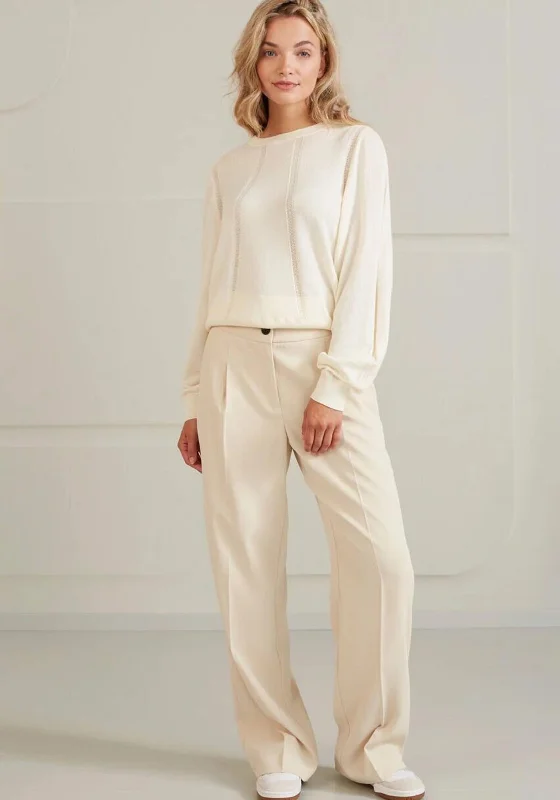 Feminine silhouettes for the modern woman Yaya Elastic Waist Wide Leg Trousers, Summer Sand Feminine silhouettes for the modern woman Yaya Elastic Waist Wide Leg Trousers, Summer Sand