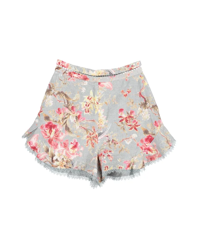 High-quality women’s wear for everyday elegance Zimmermann Mercer Flutter Frill Short in Floral Print Linen High-quality women’s wear for everyday elegance Zimmermann Mercer Flutter Frill Short in Floral Print Linen