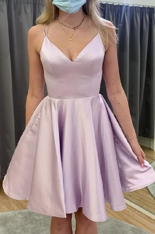 Stylish women’s clothing designed for comfort   Cute v neck short A line homecoming dress    cg24741