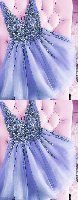 Fashion-forward women’s clothing on a budget   Homecoming Dresses Tulle V Neck Ruffles Short Gowns Cute     cg24784