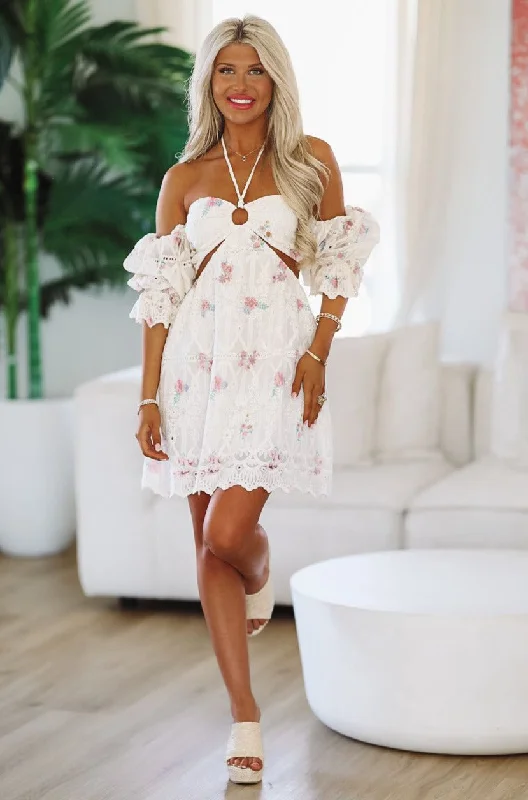 Fashion-forward styles that make a statement   Just A Girl Mini Dress - Cream
