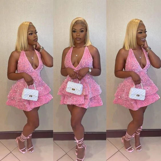 Discover the latest trends in women’s fashion   Sexy Short Homecoming Dresses 16th birthday outfit pink black girl hoco dress Cocktail Dress     cg24899