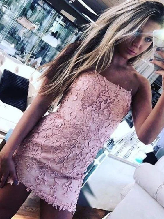 Chic for every occasion and style   sexy strapless pink fitted homecoming dress cocktail dress     cg24793