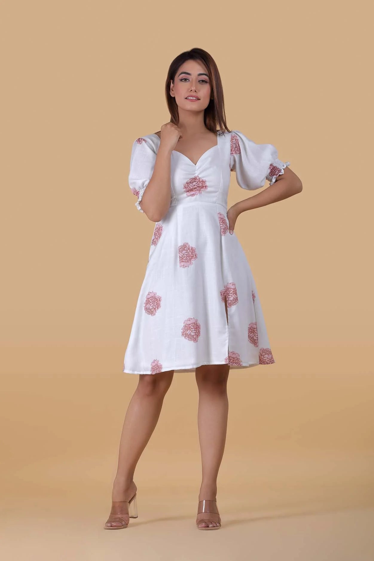 Curated collections of sophisticated women’s wear   Frosty White Smock Dress