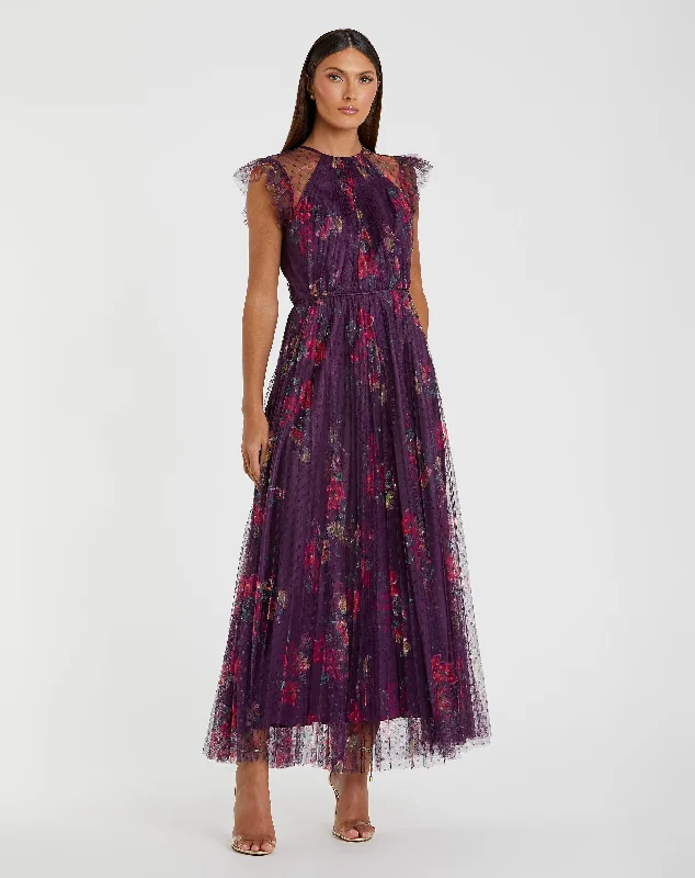 Comfortable yet fashionable women’s wear   Floral Flutter Sleeve Midi Dress