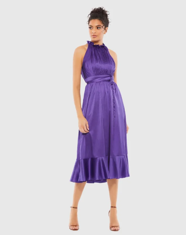 Refresh your closet with chic and comfy styles   Ruffle Halter Neck Midi Dress