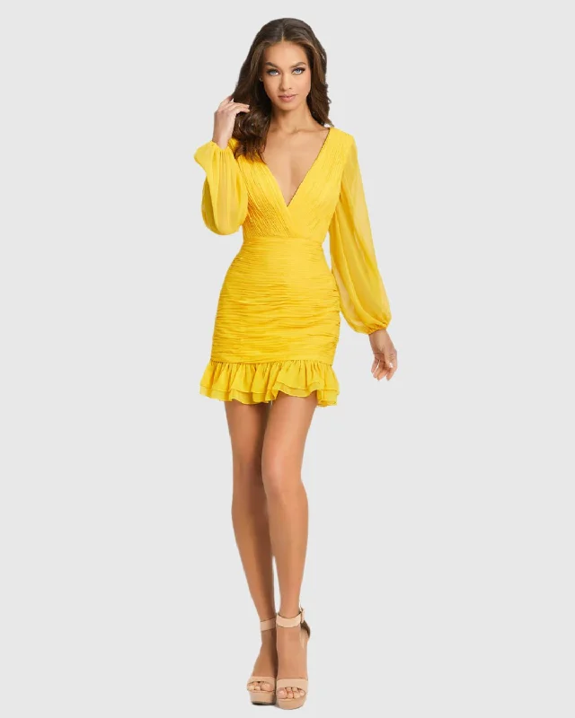 Statement pieces for the confident woman   Full Body Ruched Mini Dress