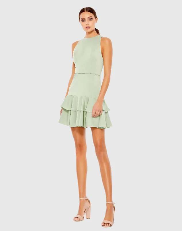 Feminine silhouettes for the modern woman   Ruffle Hem Sleeveless Skater Dress