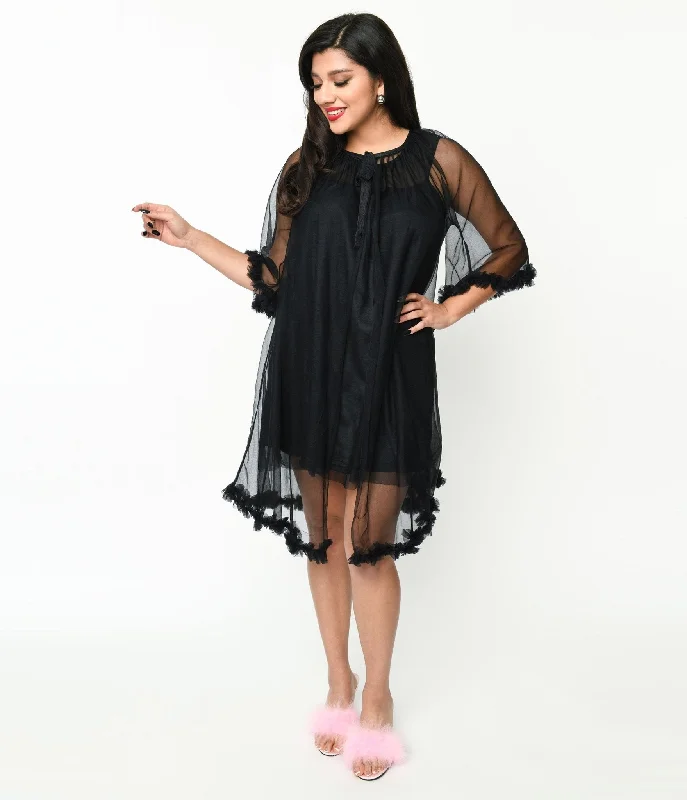 Luxurious fabrics and modern designs for women   Black Pillow Talk Nightgown Set