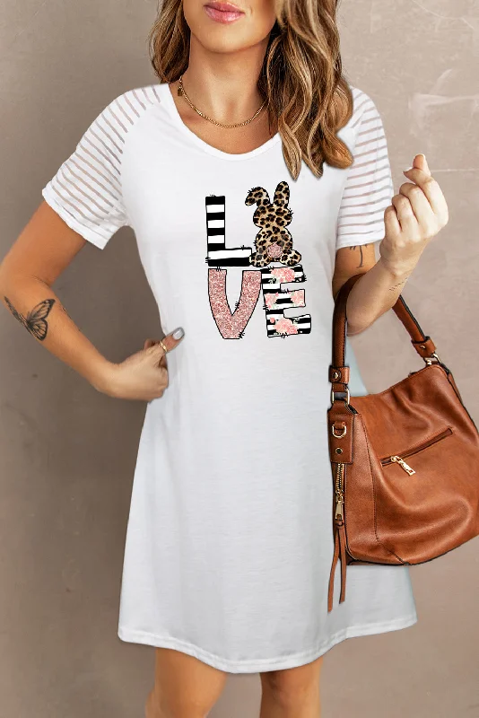 Everyday essentials for a stylish wardrobe   Easter Graphic Sheer Striped T-Shirt Dress