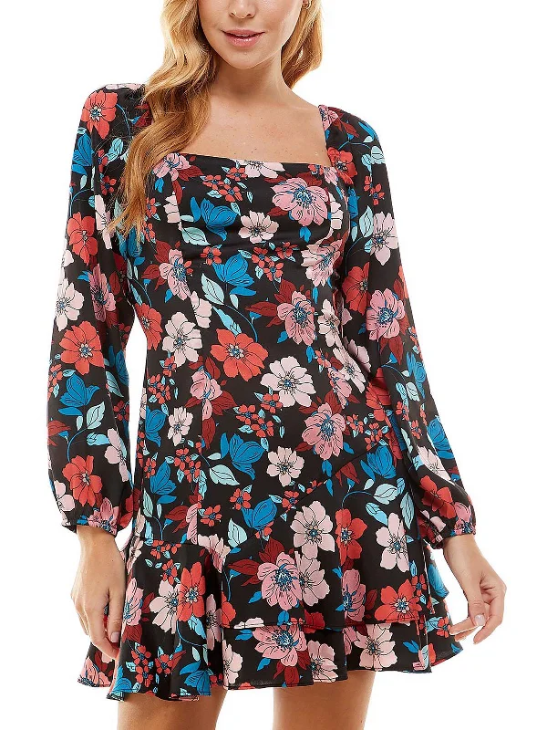 Refresh your closet with chic and comfy styles   Juniors Womens Tiered Mini Fit & Flare Dress