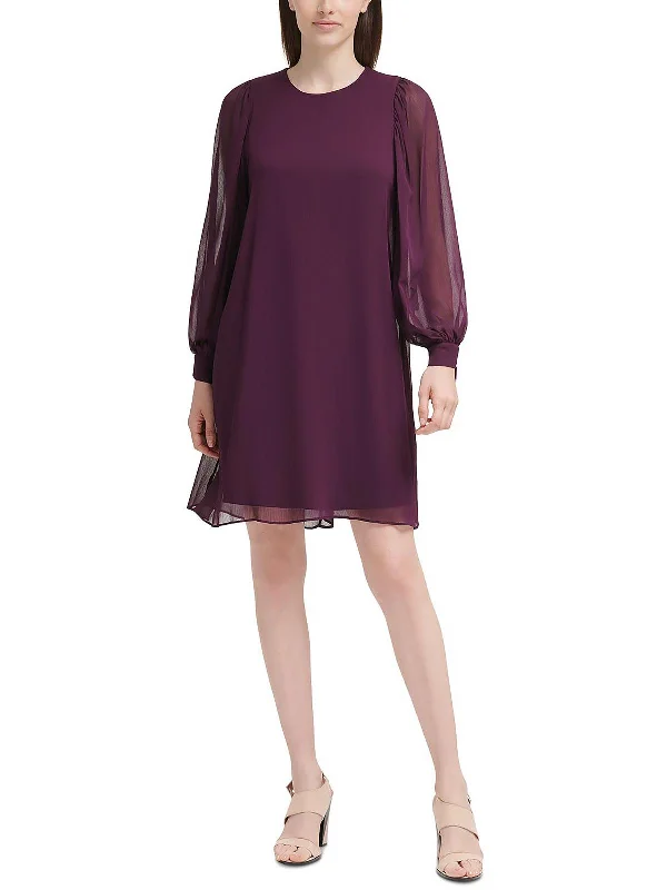 Sleek and sophisticated fashion for modern women   Plus Womens Tie-Sleeve Mini Shift Dress