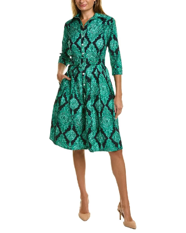 Comfortable yet stylish outfits for women on the go   Samantha Sung Audrey 1 3/4-Sleeve Shirtdress