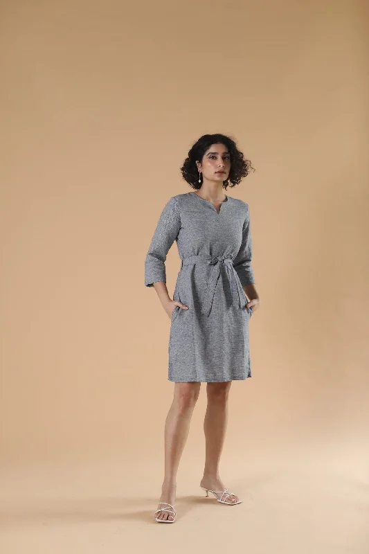 Essential women’s clothing for every season   Grey Cotton Women's Workwear Dress
