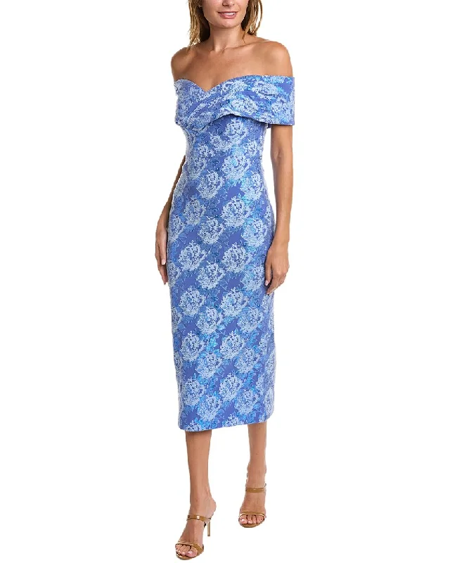 Sustainable fashion for stylish women   Theia Stretch Jacquard Fitted Cocktail Dress