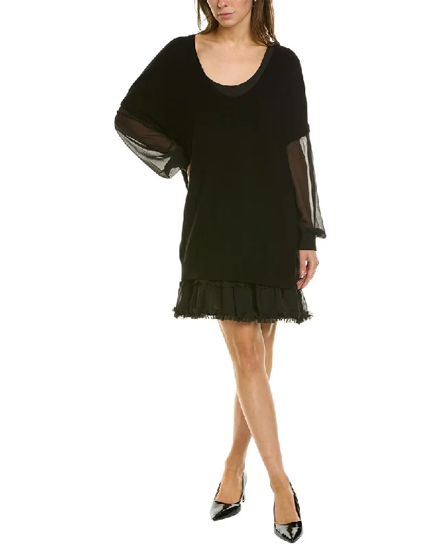 Feminine and fashionable clothing for every wardrobe   TWINSET Combo Wool-Blend Sweaterdress