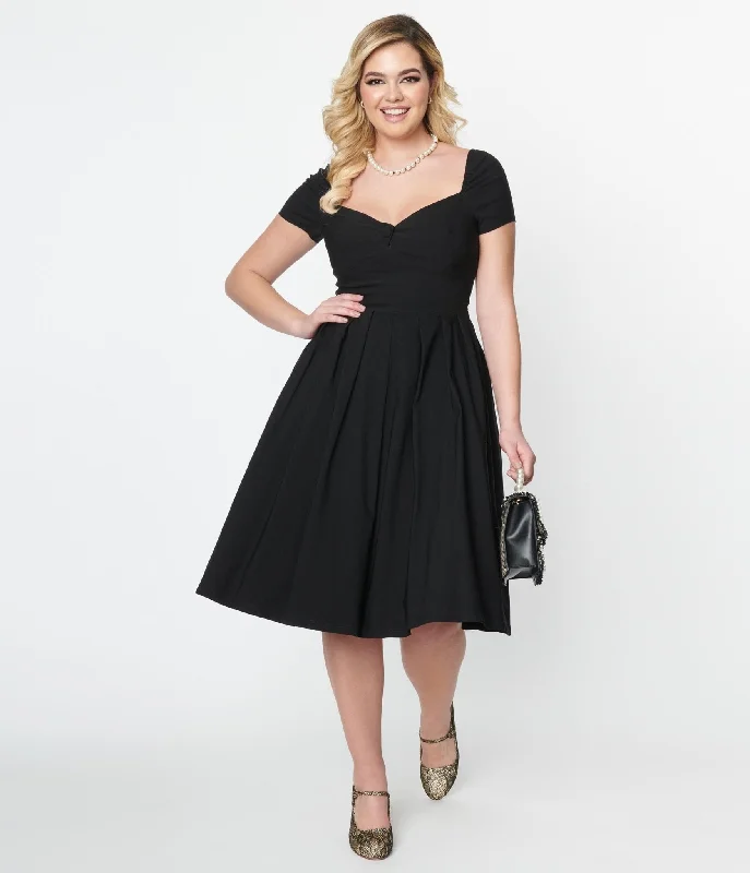 Chic, modern fashion for empowered women   Unique Vintage Black Sweetheart Midge Swing Dress