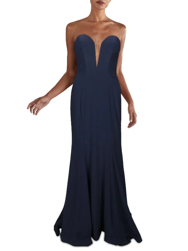 Trendsetting women’s clothing for fashion lovers   Womens Mesh Inset Strapless Evening Dress