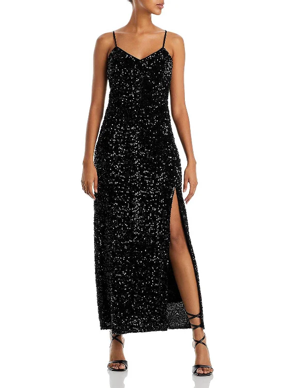 Sporty-chic women’s apparel for active lifestyles   Womens Side Slit Long Cocktail and Party Dress