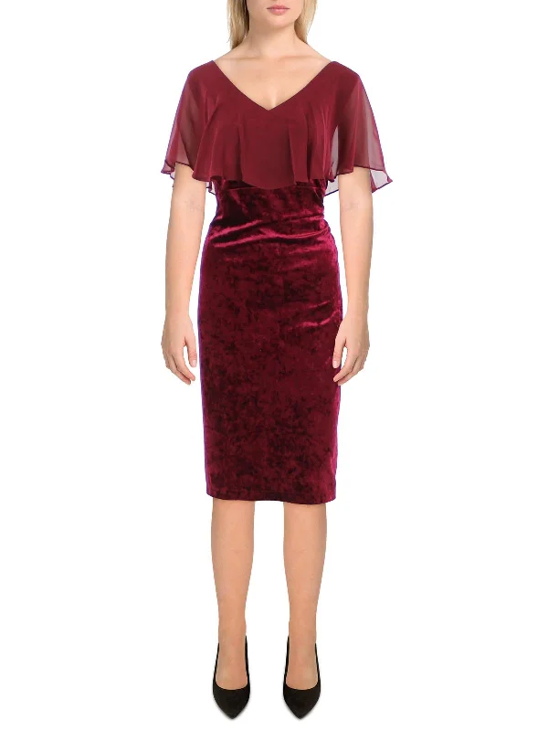 Perfect fashion pieces for the busy woman   Womens Velvet Chiffon Cocktail and Party Dress